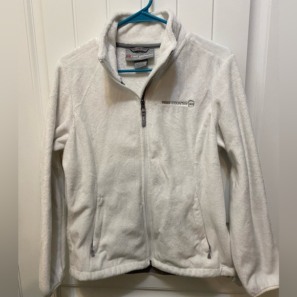 Free Country zippered jacket. Size Medium. White. 100% polyester. - Picture 1 of 8